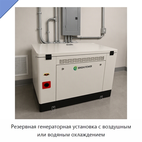 Резервная генераторная установка с воздушным или водяным охлаждением