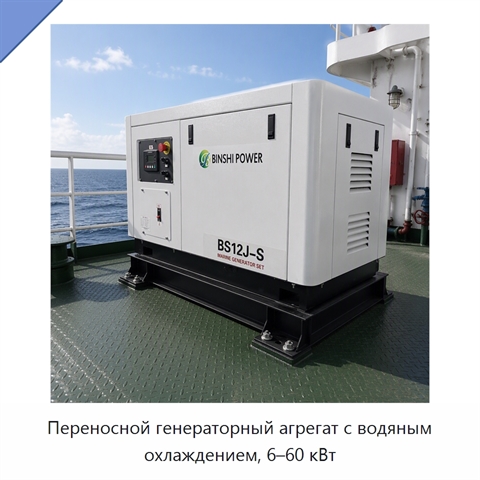 Переносной генераторный агрегат с водяным охлаждением, 6–60 кВт