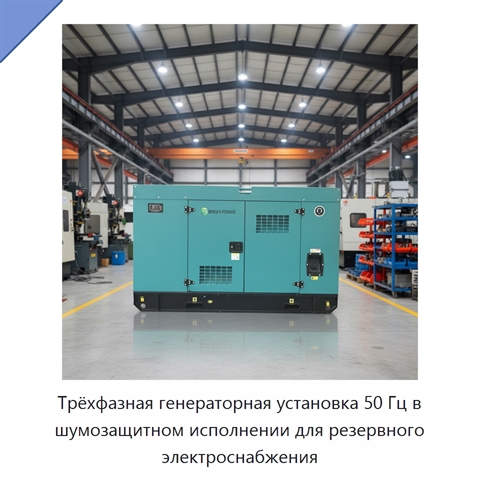Трёхфазная генераторная установка 50 Гц в шумозащитном исполнении для резервного электроснабжения