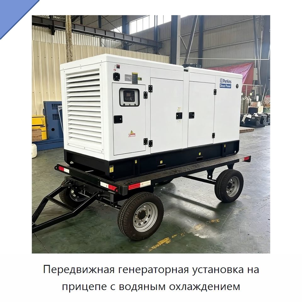 Передвижная генераторная установка на прицепе с водяным охлаждением — Дизельные генераторы
