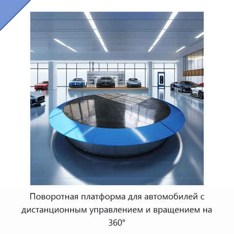 Поворотная платформа для автомобилей с дистанционным управлением и вращением на 360°