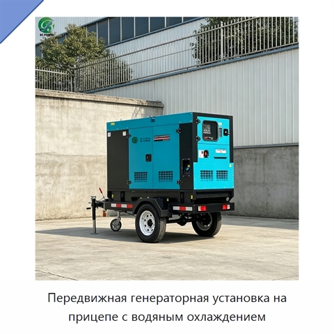 Передвижная генераторная установка на прицепе с водяным охлаждением