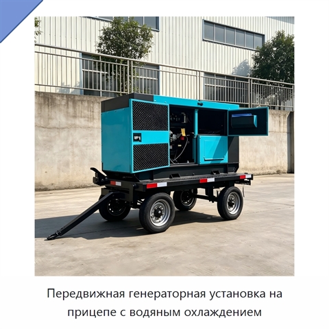 Передвижная генераторная установка на прицепе с водяным охлаждением