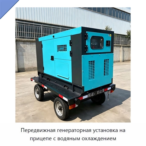 Передвижная генераторная установка на прицепе с водяным охлаждением