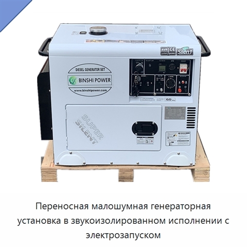 Переносная малошумная генераторная установка в звукоизолированном исполнении с электрозапуском