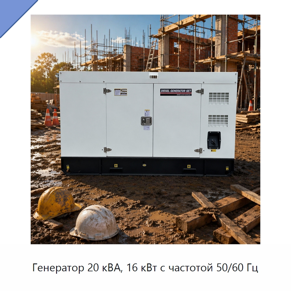 Генератор 20 кВА, 16 кВт с частотой 50/60 Гц — Дизельные генераторы