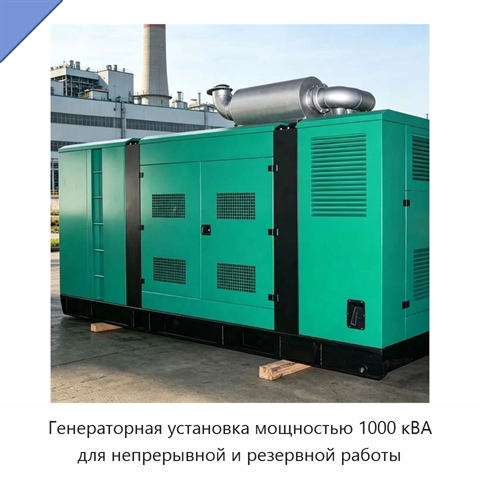 Генераторная установка мощностью 1000 кВА для непрерывной и резервной работы
