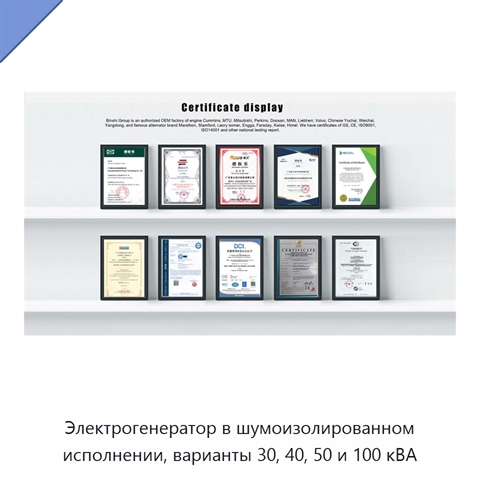 Электрогенератор в шумоизолированном исполнении, варианты 30, 40, 50 и 100 кВА
