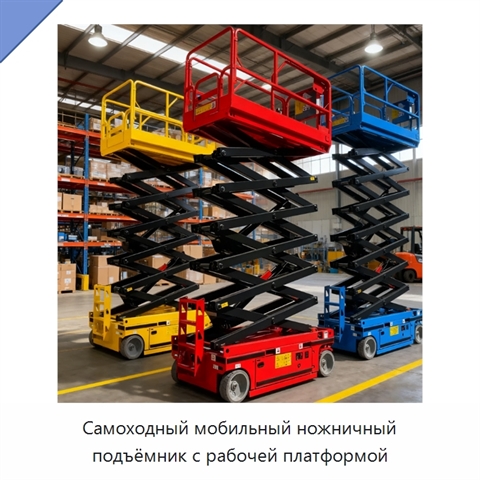 Самоходный мобильный ножничный подъёмник с рабочей платформой