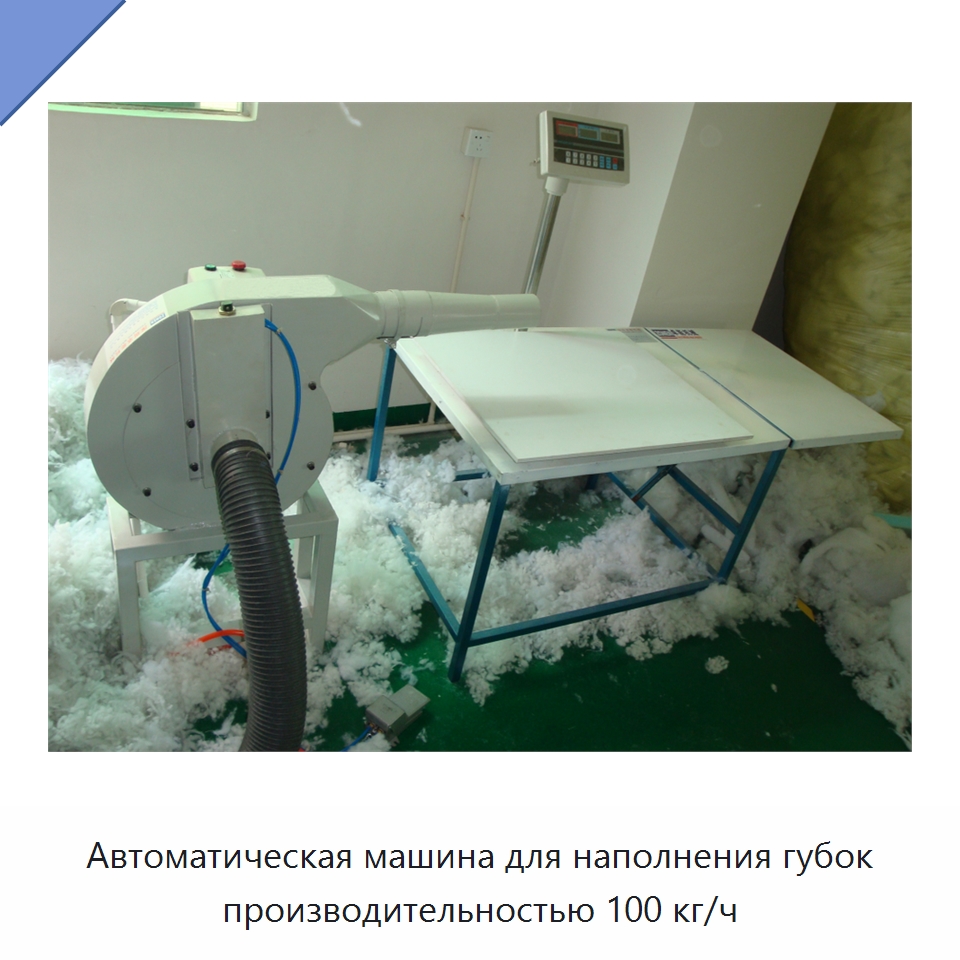 Автоматическая машина для наполнения губок производительностью 100 кг/ч