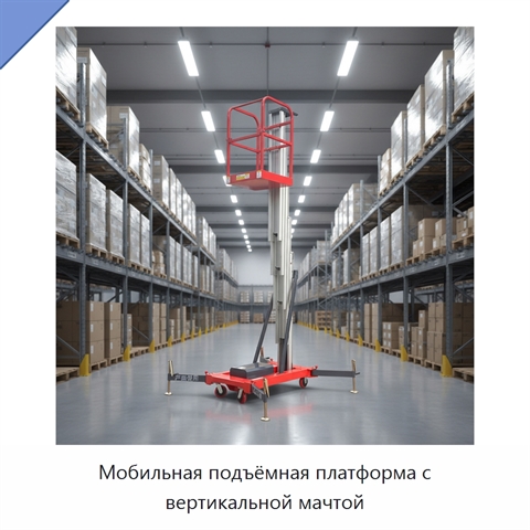 Мобильная подъёмная платформа с вертикальной мачтой