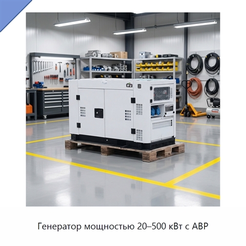 Генератор мощностью 20–500 кВт с АВР