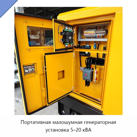 Портативная малошумная генераторная установка 5–20 кВА