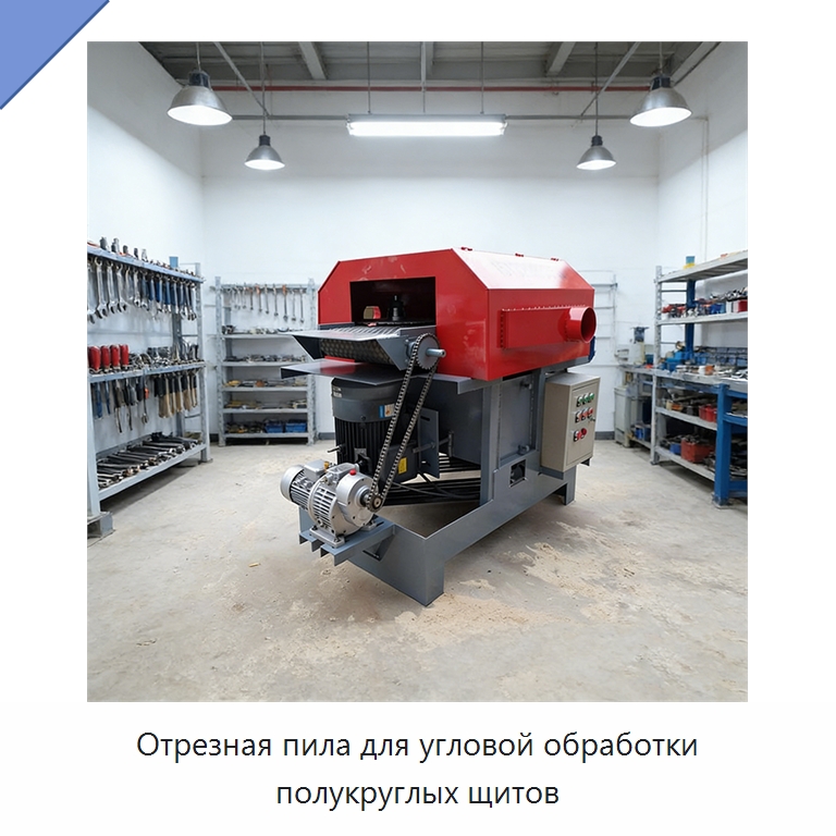 Отрезная пила для угловой обработки полукруглых щитов — Пильные станки по дереву