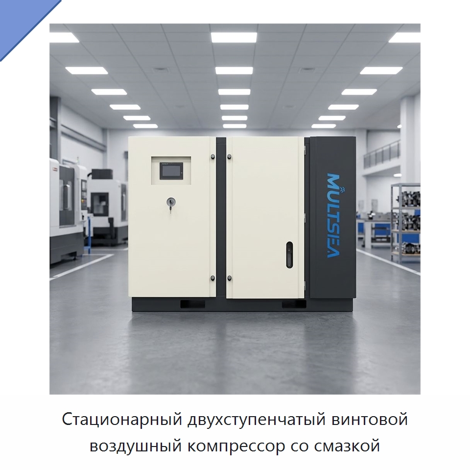Стационарный двухступенчатый винтовой воздушный компрессор со смазкой — Промышленные компрессоры