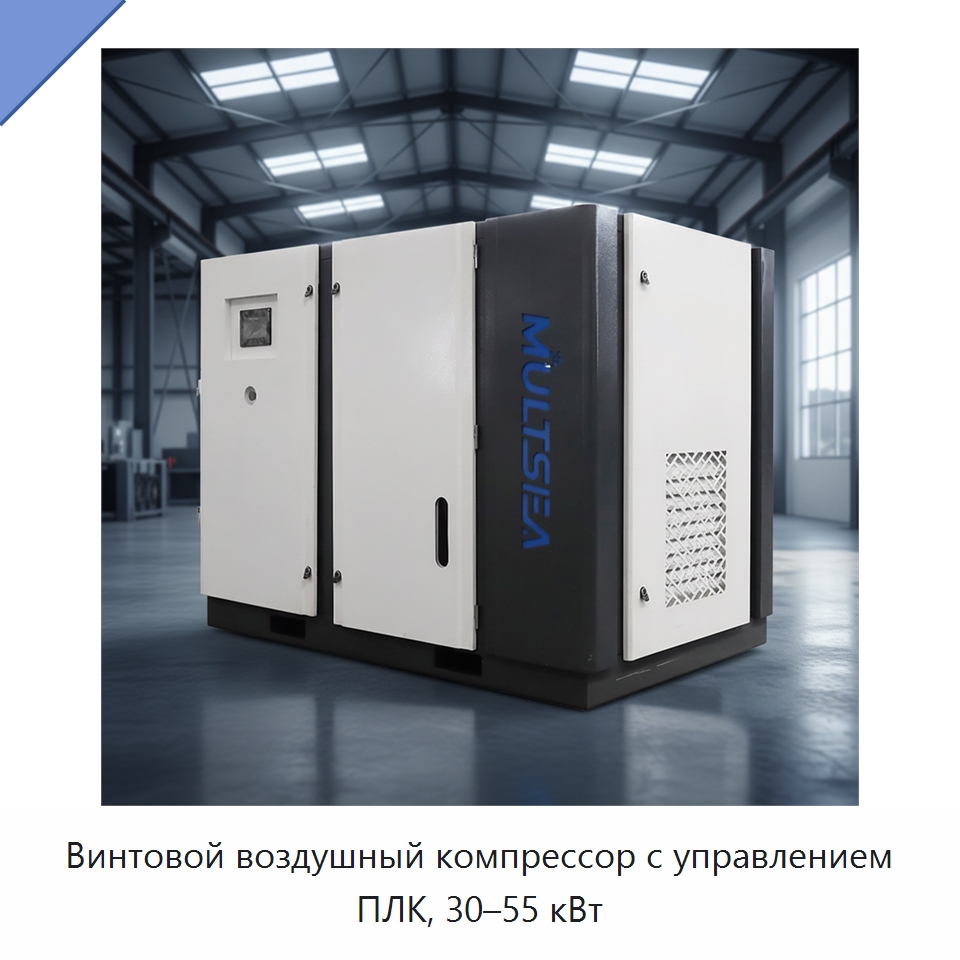 Винтовой воздушный компрессор с управлением ПЛК, 30–55 кВт — Промышленные компрессоры