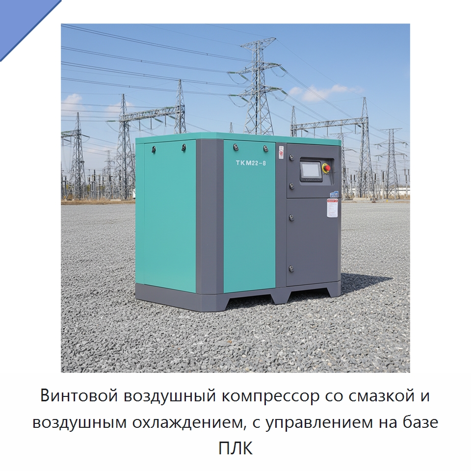 Винтовой воздушный компрессор со смазкой и воздушным охлаждением, с управлением на базе ПЛК — Промышленные компрессоры