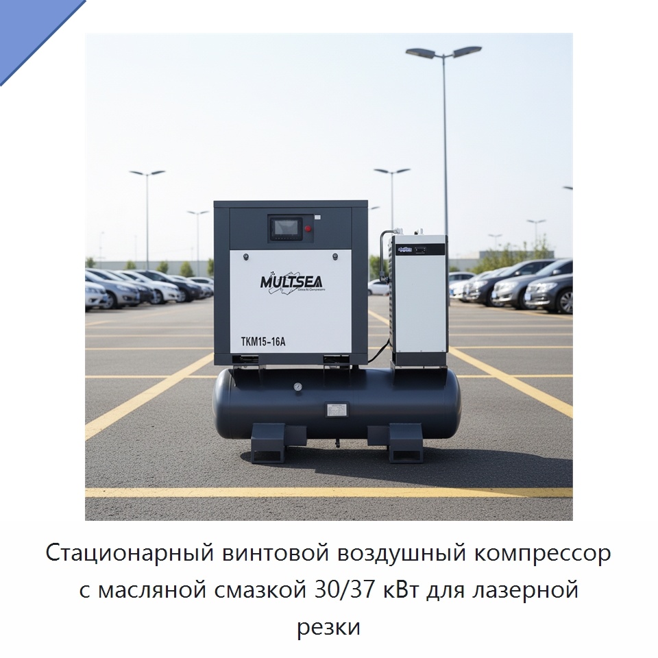 Стационарный винтовой воздушный компрессор с масляной смазкой 30/37 кВт для лазерной резки — Промышленные компрессоры