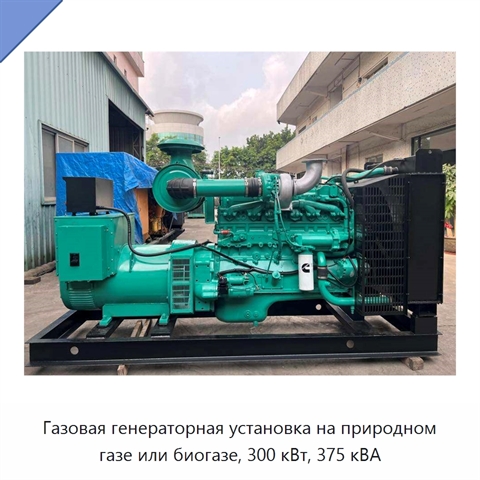 Газовая генераторная установка на природном газе или биогазе, 300 кВт, 375 кВА