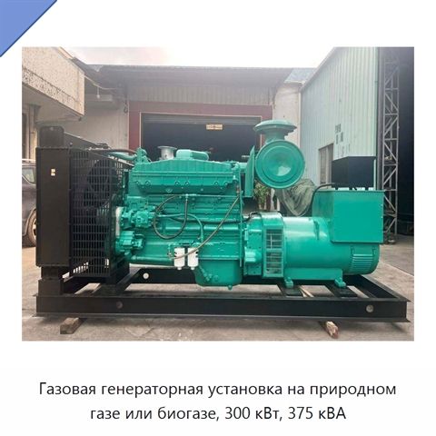 Газовая генераторная установка на природном газе или биогазе, 300 кВт, 375 кВА