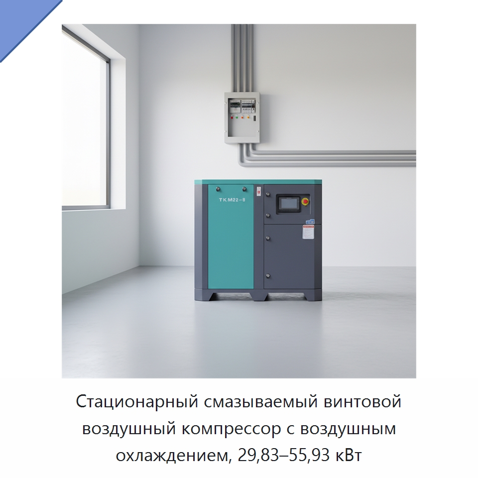 Стационарный смазываемый винтовой воздушный компрессор с воздушным охлаждением, 29,83–55,93 кВт — Промышленные компрессоры