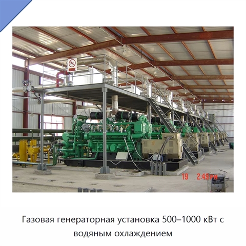 Газовая генераторная установка 500–1000 кВт с водяным охлаждением