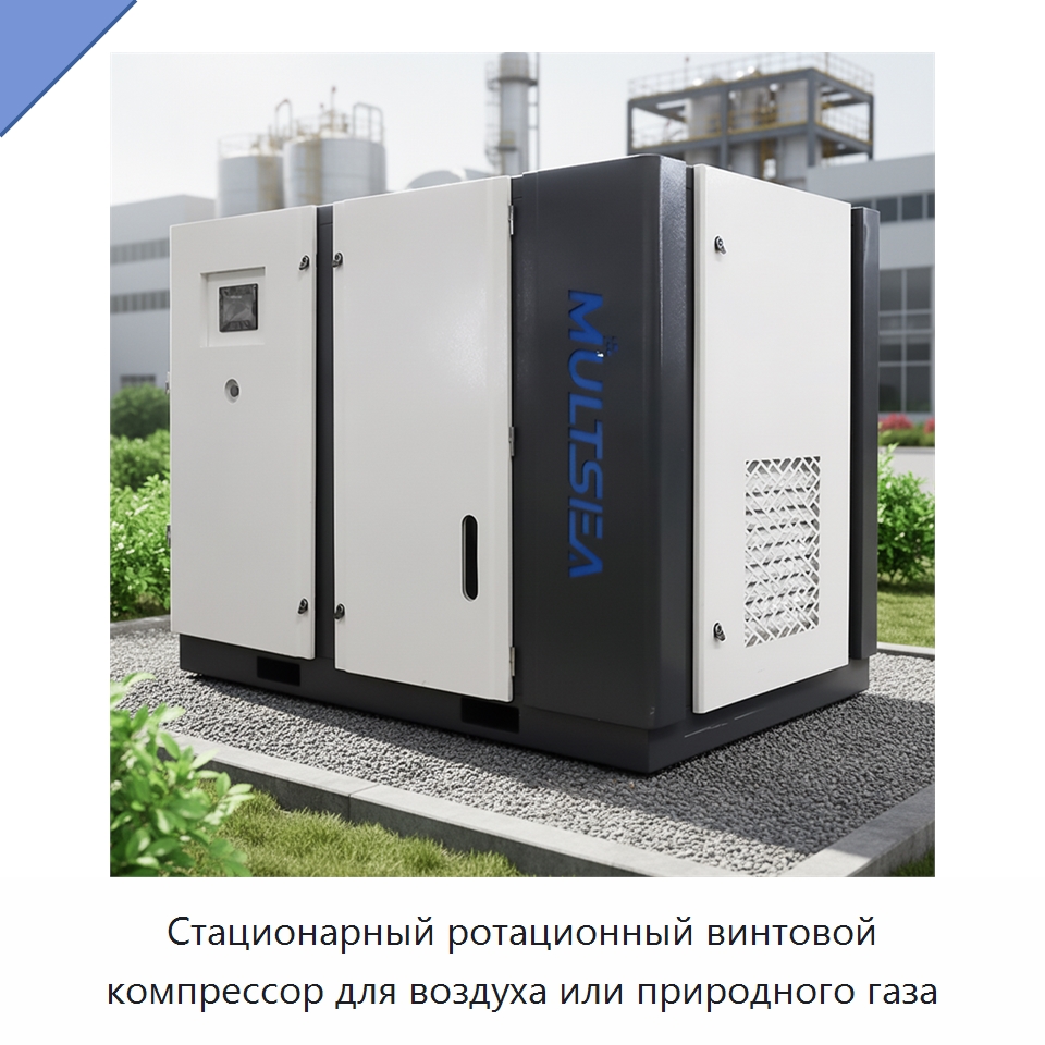 Стационарный ротационный винтовой компрессор для воздуха или природного газа — Промышленные компрессоры