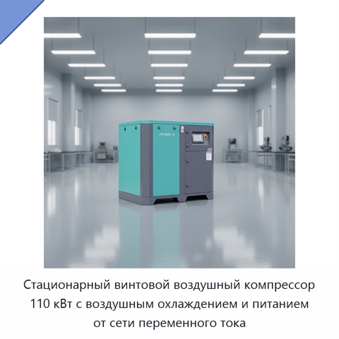 Стационарный винтовой воздушный компрессор 110 кВт с воздушным охлаждением и питанием от сети переменного тока