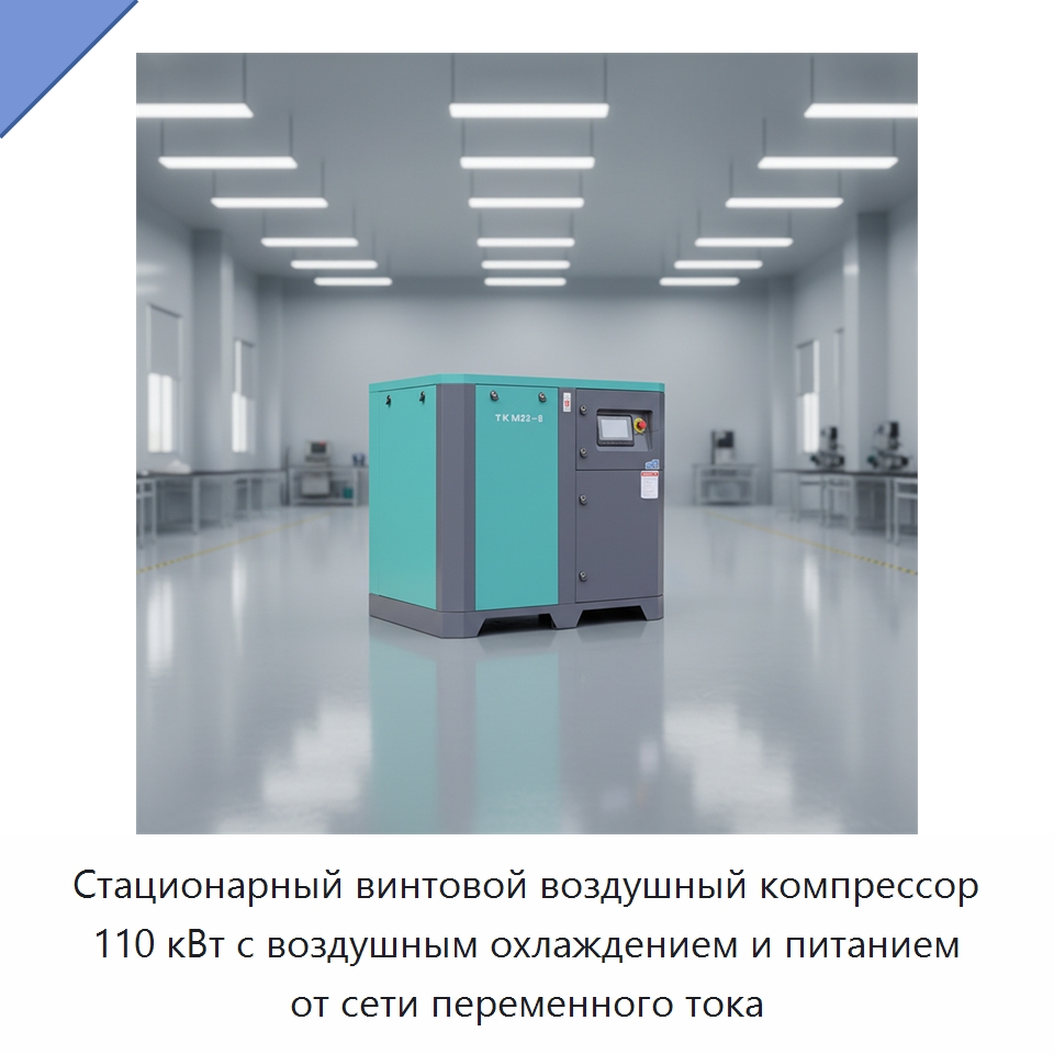 Стационарный винтовой воздушный компрессор 110 кВт с воздушным охлаждением и питанием от сети переменного тока — Промышленные компрессоры