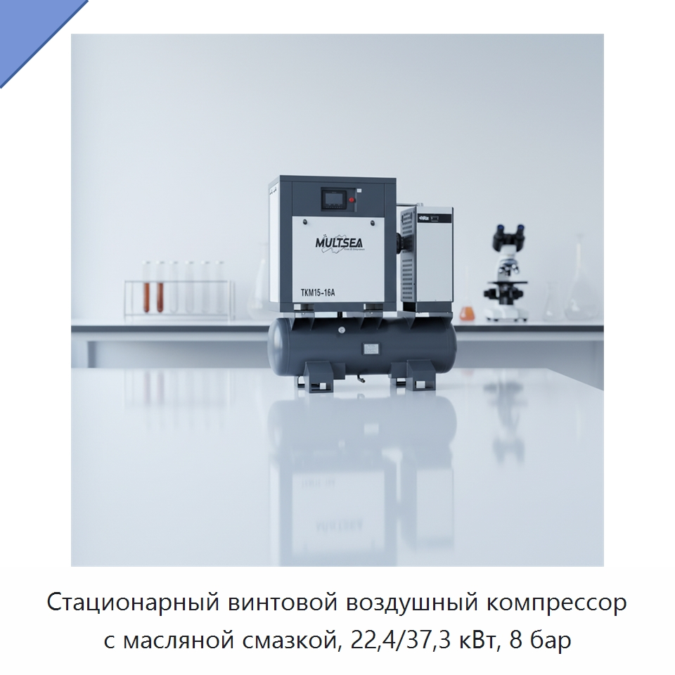 Стационарный винтовой воздушный компрессор с масляной смазкой, 22,4/37,3 кВт, 8 бар — Промышленные компрессоры