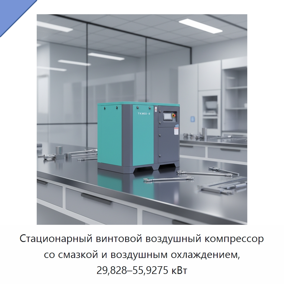 Стационарный винтовой воздушный компрессор со смазкой и воздушным охлаждением, 29,828–55,9275 кВт — Промышленные компрессоры
