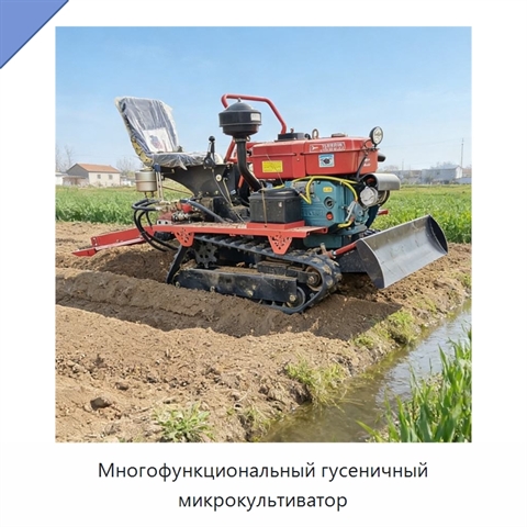 Многофункциональный гусеничный микрокультиватор