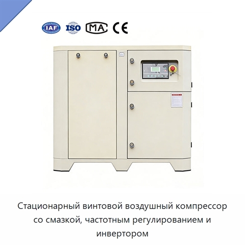 Стационарный винтовой воздушный компрессор со смазкой, частотным регулированием и инвертором