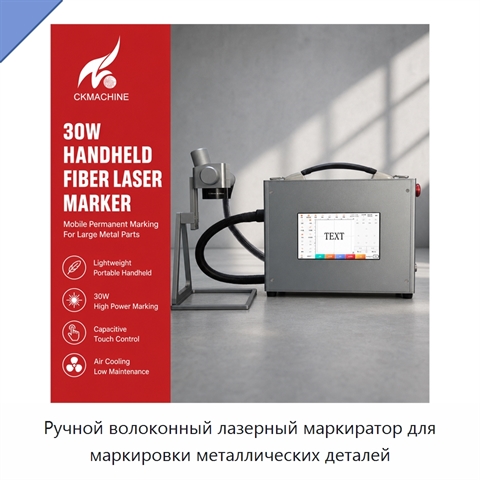 Ручной волоконный лазерный маркиратор для маркировки металлических деталей