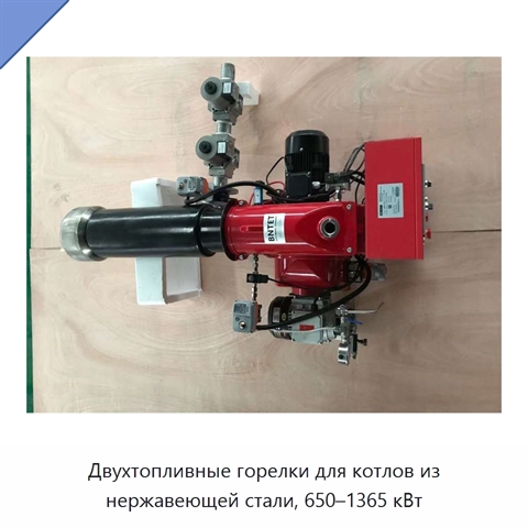 Двухтопливные горелки для котлов из нержавеющей стали, 650–1365 кВт