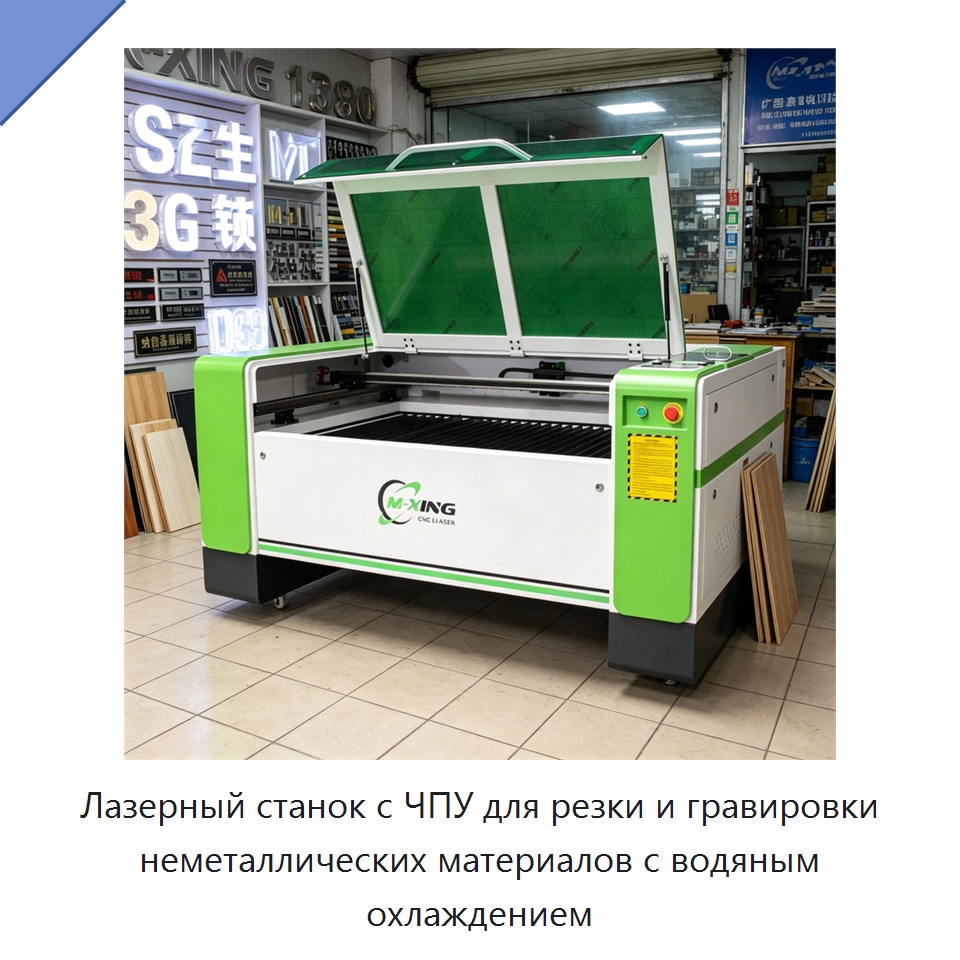 Лазерный станок с ЧПУ для резки и гравировки неметаллических материалов с водяным охлаждением