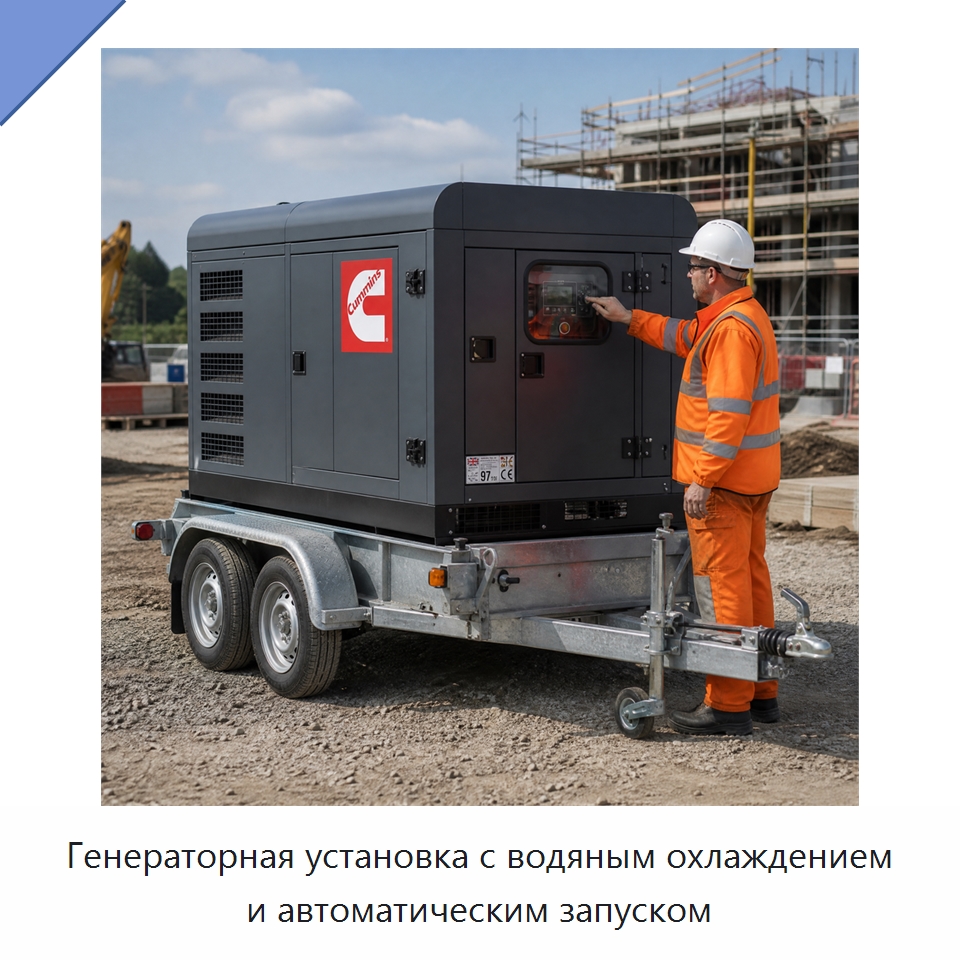 Генераторная установка с водяным охлаждением и автоматическим запуском — Дизельные генераторы