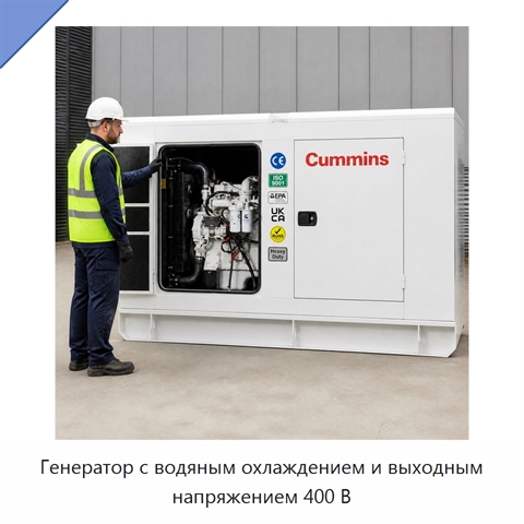 Генератор с водяным охлаждением и выходным напряжением 400 В