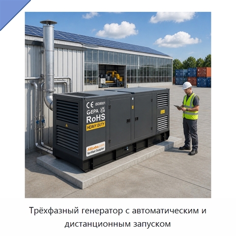 Трёхфазный генератор с автоматическим и дистанционным запуском
