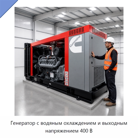 Генератор с водяным охлаждением и выходным напряжением 400 В