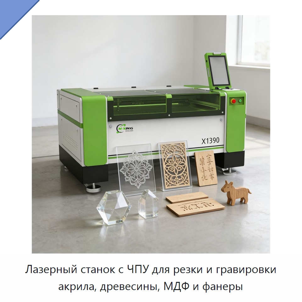 Лазерный станок с ЧПУ для резки и гравировки акрила, древесины, МДФ и фанеры — Лазерные гравировальные станки