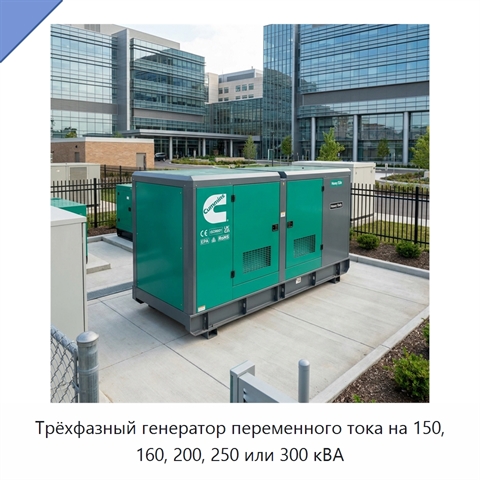 Трёхфазный генератор переменного тока на 150, 160, 200, 250 или 300 кВА