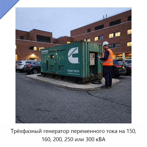 Трёхфазный генератор переменного тока на 150, 160, 200, 250 или 300 кВА