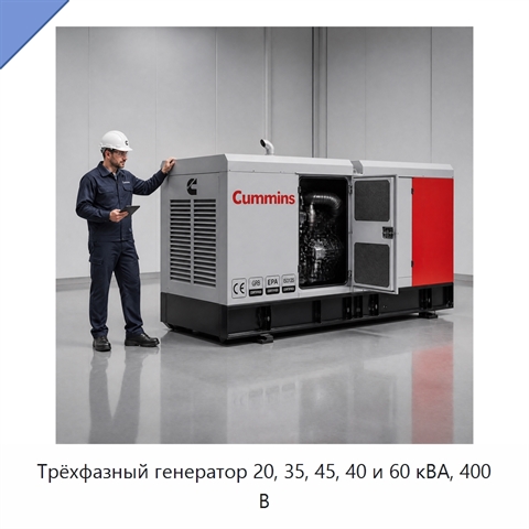 Трёхфазный генератор 20, 35, 45, 40 и 60 кВА, 400 В