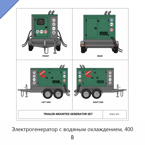 Электрогенератор с водяным охлаждением, 400 В