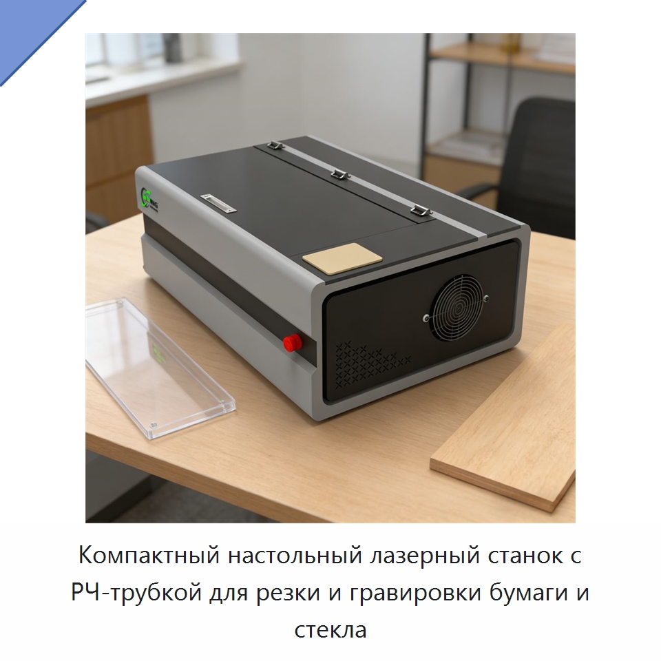 Компактный настольный лазерный станок с РЧ-трубкой для резки и гравировки бумаги и стекла — Станки лазерной резки