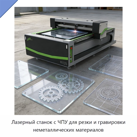 Лазерный станок с ЧПУ для резки и гравировки неметаллических материалов