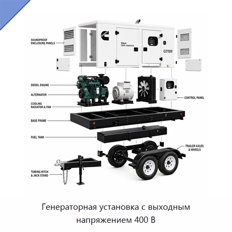 Генераторная установка с выходным напряжением 400 В