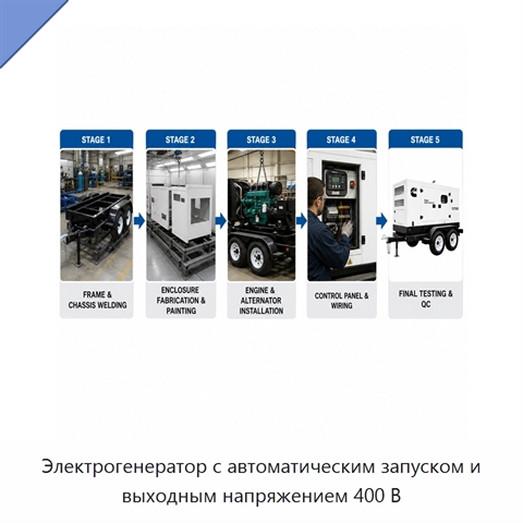 Электрогенератор с автоматическим запуском и выходным напряжением 400 В