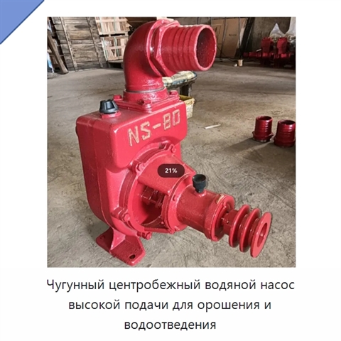 Чугунный центробежный водяной насос высокой подачи для орошения и водоотведения